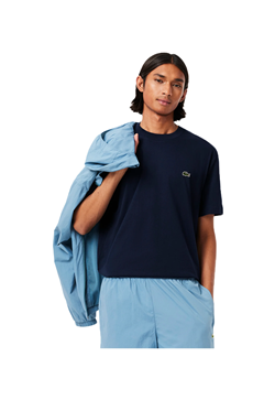 T-SHIRT IN COTONE COCCODRILLO RICAMATO BLU